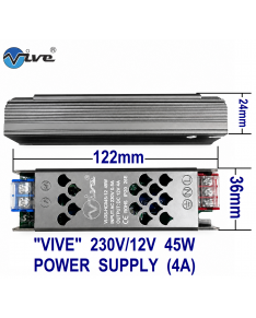 Vive 230V/12V 4A 45W Slim Led  Power Supply